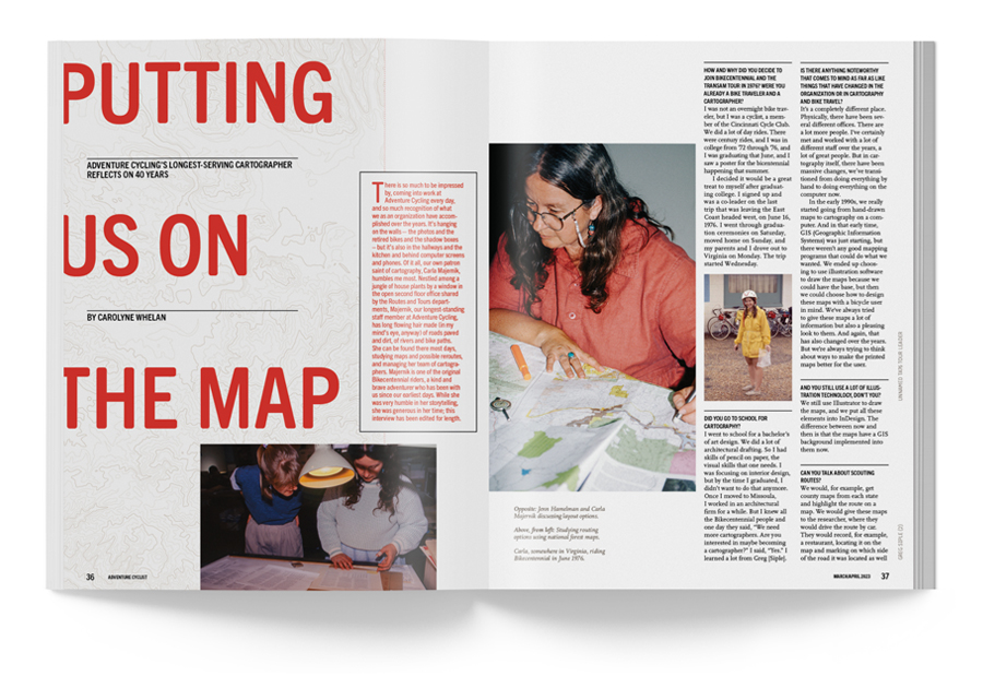 Adventure Cyclist magazine feature story spread