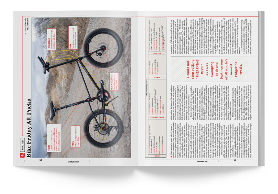 Adventure Cyclist mag bike and gear review
